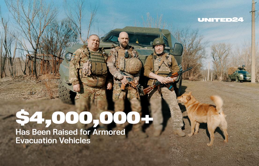 Over $4,000,000  has been raised for armored evacuation vehicles